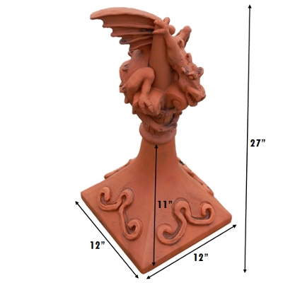 Pyramid roof dragon finial measurements