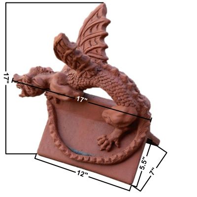 baby roof dragon art finial measurements