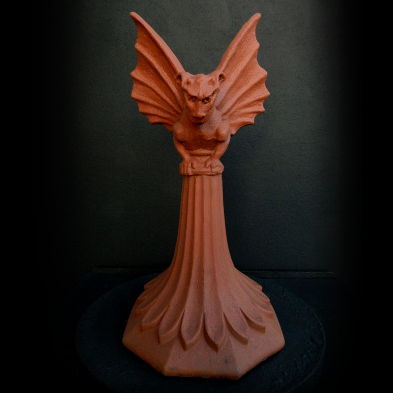 Winged gargoyle multi sided hip end roof finial